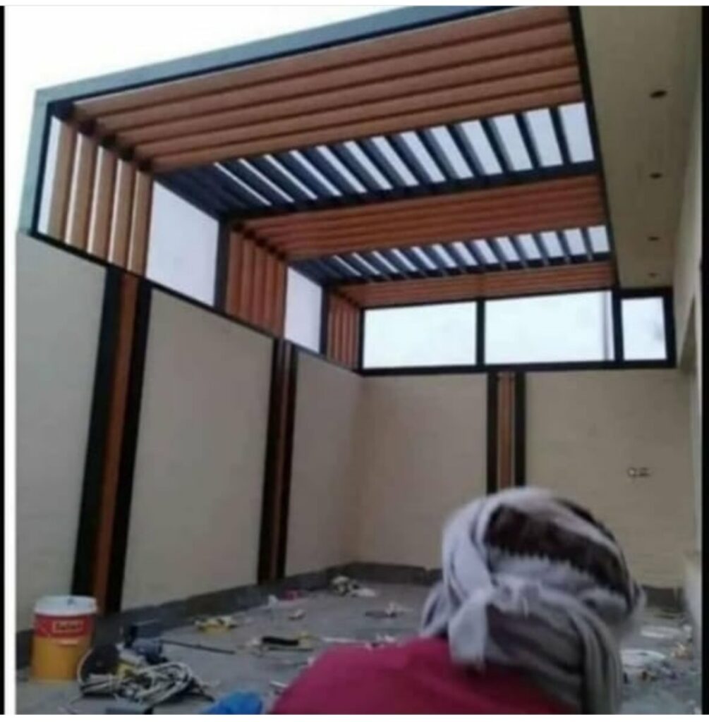 مظلات جلسات خارجية قماشية وخشبية